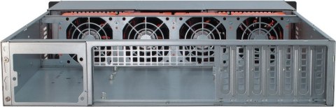 Inter-Tech 2U-20255 Rack Czarny, Stal nierdzewna