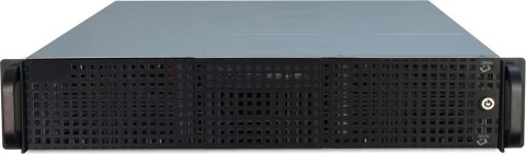 Inter-Tech 2U-20255 Rack Czarny, Stal nierdzewna