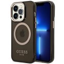 Guess GUHMP14LHTCMK iPhone 14 Pro 6,1" czarny/black hard case Gold Outline Translucent MagSafe