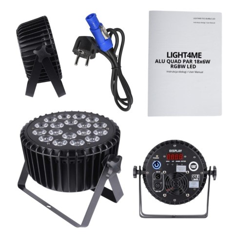 LIGHT4ME ALU QUAD PAR 18x6W RGBW - Reflektor sceniczny