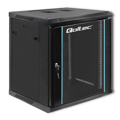 Qoltec Szafa RACK 19" | 12U | 600 x 635 x 600 | Czarna | Wisząca