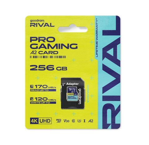 GOODRAM microSDXC 256GB V30 A2 UHS I U3 RIVAL + adapter