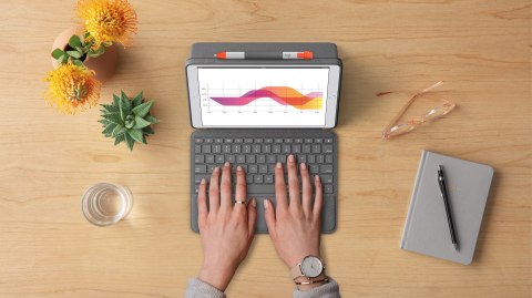 Logitech Combo Touch QWERTZ Niemiecki Smart Connector Grafitowy