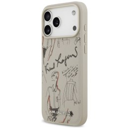 Etui Karl Lagerfeld Grained Pattern & Logo MagSafe do iPhone 17 Pro Max szary