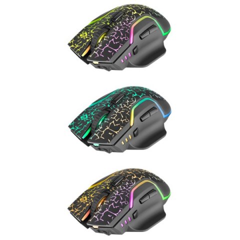 Defender Mysz Oneshot GM-067 LED, 3200DPI, 2.4 [GHz], optyczna, 6kl., bezprzewodowa, czarna, wbudowany akumulator