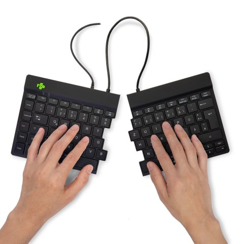 R-Go Tools Ergonomiczna klawiatura R-Go Split Break v2 z oprogramowaniem break, QWERTZ_DE, przewodowa, czarna