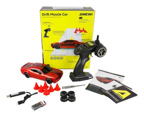 Amewi RC Drift Muscle Car 4WD w skali 1:20 RTR czerwony