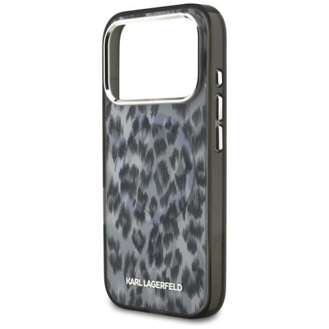 Etui Karl Lagerfeld IML Leopard Pattern MagSafe do iPhone 17 Pro czarny