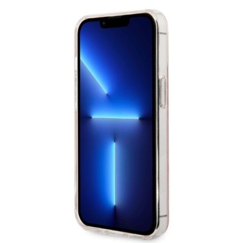 Zestaw Guess GUBPP13LH4EACSP Case+ Charger iPhone 13 Pro różowy/pink hard case 4G Print MagSafe