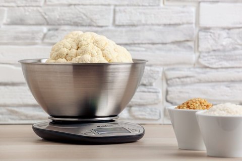 ELDOM WAGA KUCHENNA ELEKTRONICZNA WK320S RENA DOKŁADNOSĆ 1 G WAŻY DO 5 KG WYŚWIETLACZ LED STALOWA Z MISKĄ
