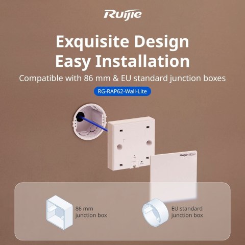 Ruijie Networks RG-RAP62-WALL-LITE punkt dostępowy WLAN 2974 Mbit/s Biały Obsługa PoE