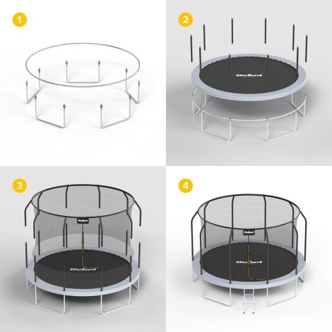 REBEL ACTIVE TRAMPOLINA PRO 14FT/427CM, SIATKA, DRABINKA RBA-8004
