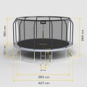 REBEL ACTIVE TRAMPOLINA PRO 14FT/427CM, SIATKA, DRABINKA RBA-8004