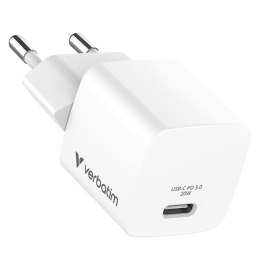 Verbatim, Ładowarka Mini GaN z kablem 1 x USB-C, biała, 20 W, Power Delivery 3.0