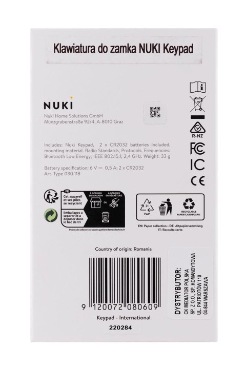 Klawiatura do zamka NUKI Keypad