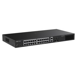 Ruijie Networks RG-ES228GS-LP przełącznik sieciowy Zarządzany L2 Gigabit Ethernet (10/100/1000) Obsługa PoE Desktop Czarny