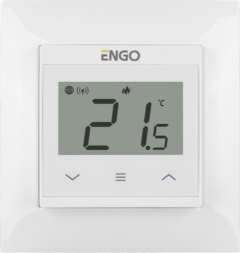 Regulator temperatury ENGO Controls E55-W do ramki 55x55, 230V, biały, Internetowy, Wi-Fi