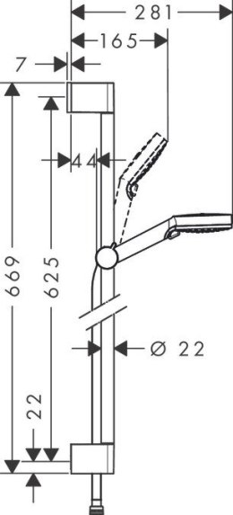 Hansgrohe Crometta system prysznicowy Chrom, Biały