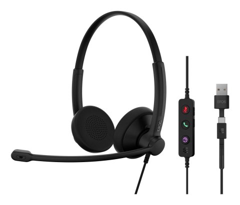Słuchawki nauszne przewodowe EPOS IMPACT 100 MS Stereo USB-C + USB-A