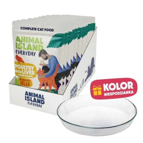 ANIMAL ISLAND NEW JELLY EVERYDAY 12X85g+talerzyk
