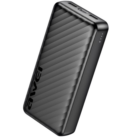 PowerBank AWEI P6K Pro 20000mAh 2xUSB-A/USB-C czarny
