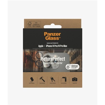 PanzerGlass | Ochraniacz obiektywu | Apple iPhone 14 Pro, 14 Pro Max | Czarny | Przezroczysty