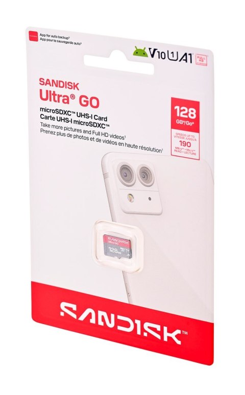 Sandisk Ultra Go microSD UHS-I 128GB MicroSD 190MB/s(R)