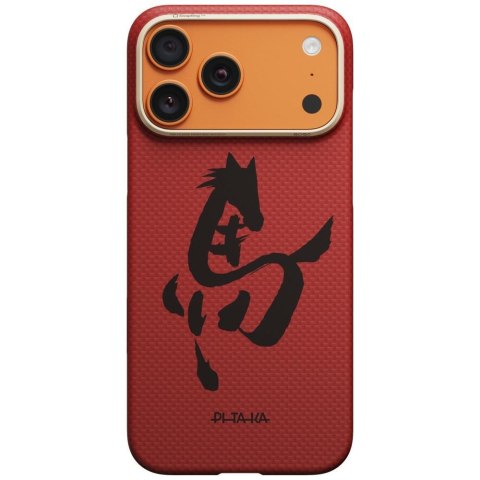 Etui PITAKA Edge Case Ink Horse Painting do iPhone 17 Pro cinnabar