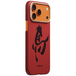 Etui PITAKA Edge Case Ink Horse Painting do iPhone 17 Pro cinnabar