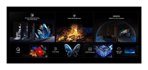 Telewizor TCL 65C69KS QD-Mini LED 65" 4K Ultra HD Google TV Dolby Atmos Metaliczny