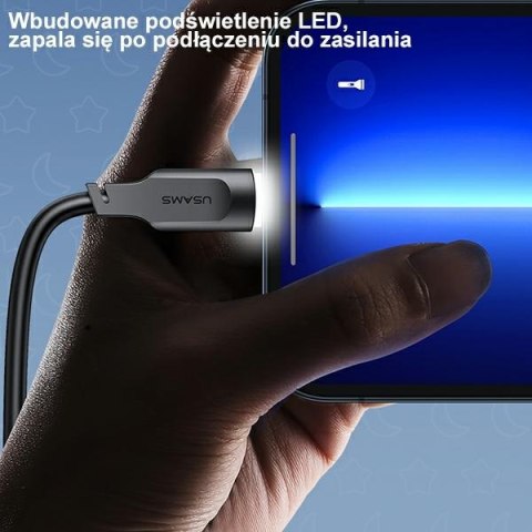 USAMS Kabel USB-C na Lightning PD Fast Charging Lithe Series 1,2m 20W czarny/black SJ566USB01 (US-SJ566)