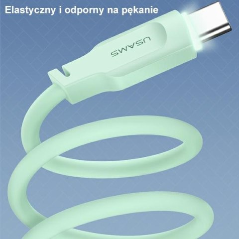 USAMS Kabel USB-C na USB-C PD Fast Charging 1,2m 100W Lithe Series biały/white SJ567USB02 (US-SJ567)