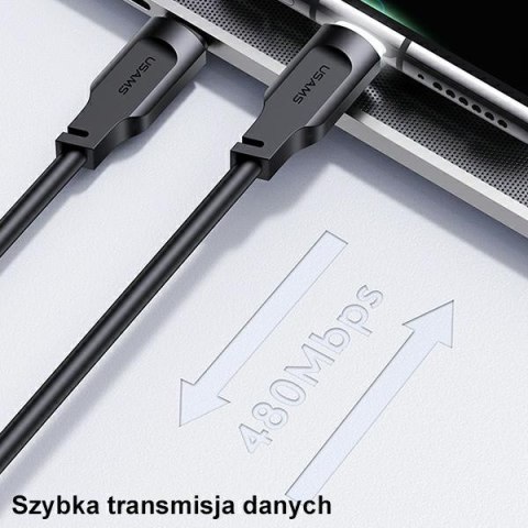 USAMS Kabel USB-C na USB-C PD Fast Charging 1,2m 100W Lithe Series czarny/black SJ567USB01(US-SJ567)