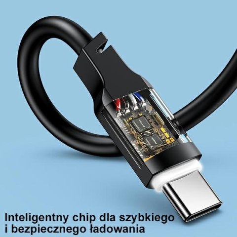 USAMS Kabel USB-C na USB-C PD Fast Charging 1,2m 100W Lithe Series czarny/black SJ567USB01(US-SJ567)