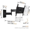 Vogels | Wall mount | MA2040-A1 | Full motion | 19-40 "" | Maximum weight (capacity) 15 kg | Black