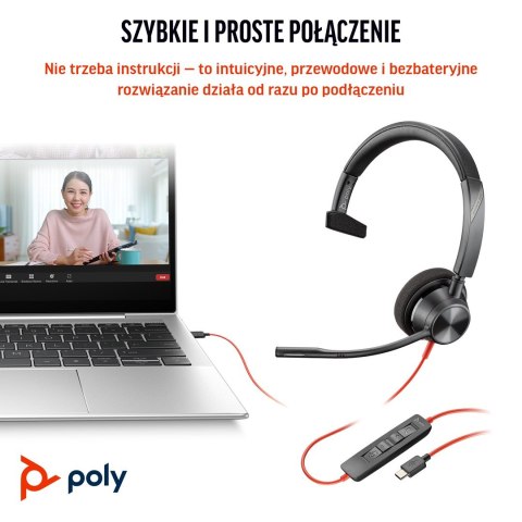 Słuchawki Poly Blackwire 3310 Mono Microsoft Teams USB-C