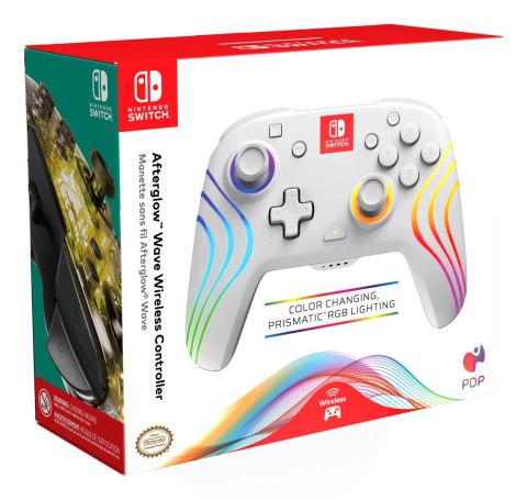 PDP Afterglow Wave Biały Gamepad Analogowa/Cyfrowa Nintendo Switch, Nintendo Switch OLED