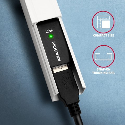 Kabel Axagon ADR-220 USB 2.0 A-M -> A-F active extension/repeater cable 20m Czarny