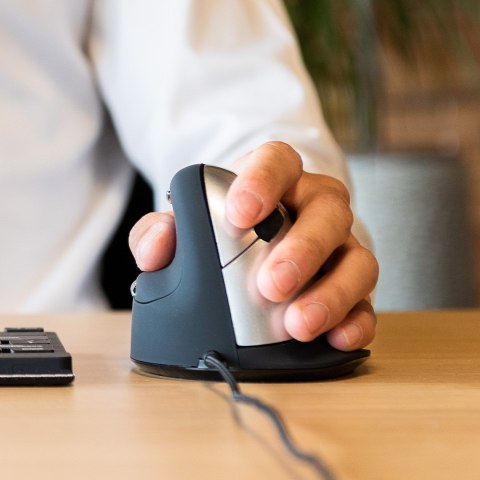 R Go Tools R-Go Pele HE ergonomisch links USB mittel juodas/silb retail