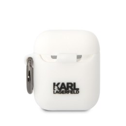 Karl Lagerfeld KLA2RUNCHH AirPods 1/2 cover biały/white Silicone Choupette Head 3D
