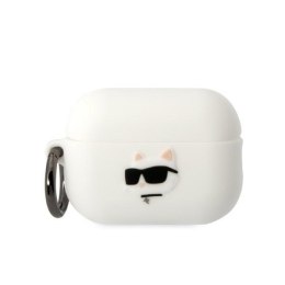 Karl Lagerfeld KLAP2RUNCHH AirPods Pro 2 cover biały/white Silicone Choupette Head 3D