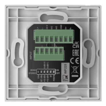 Panel ścienny AUDAC WP225/W, XLR mic + 3,5 mm jack + BT, biały