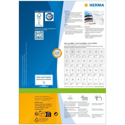 HERMA 4453 etykiet do nadruku Biały Samoprzylepne etykiety do drukowania