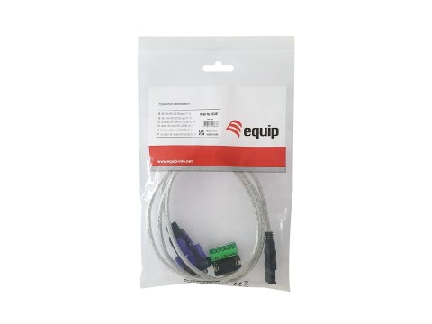 Equip 133387 kabel równoległy Szary 1,5 m USB Typu-A DB-9