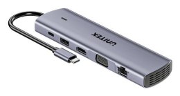UNITEK D1113BGY01 huby i koncentratory 2 x USB 3.2 Gen 2 (3.1 Gen 2) Type-C 1000 Mbit/s Szary