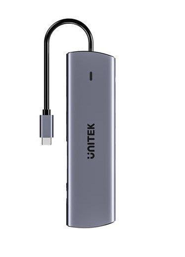UNITEK D1113BGY01 huby i koncentratory 2 x USB 3.2 Gen 2 (3.1 Gen 2) Type-C 1000 Mbit/s Szary