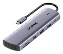 UNITEK D1113BGY01 huby i koncentratory 2 x USB 3.2 Gen 2 (3.1 Gen 2) Type-C 1000 Mbit/s Szary