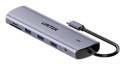 UNITEK D1113BGY01 huby i koncentratory 2 x USB 3.2 Gen 2 (3.1 Gen 2) Type-C 1000 Mbit/s Szary