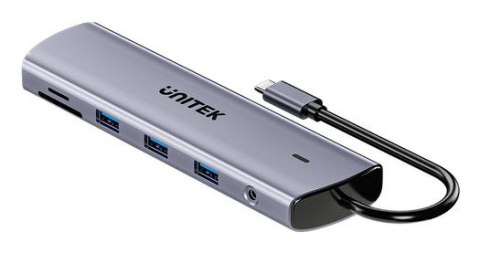 UNITEK D1113BGY01 huby i koncentratory 2 x USB 3.2 Gen 2 (3.1 Gen 2) Type-C 1000 Mbit/s Szary
