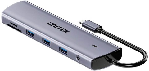 UNITEK D1113BGY01 huby i koncentratory 2 x USB 3.2 Gen 2 (3.1 Gen 2) Type-C 1000 Mbit/s Szary